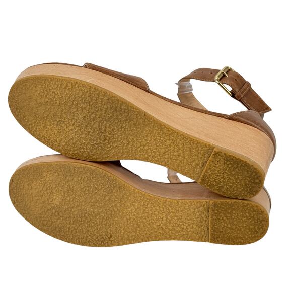 Emerson Fry Ankle Strap Wedge Platform Sandal Women's SZ 7 Brown Resort Summer - Picture 8 of 12